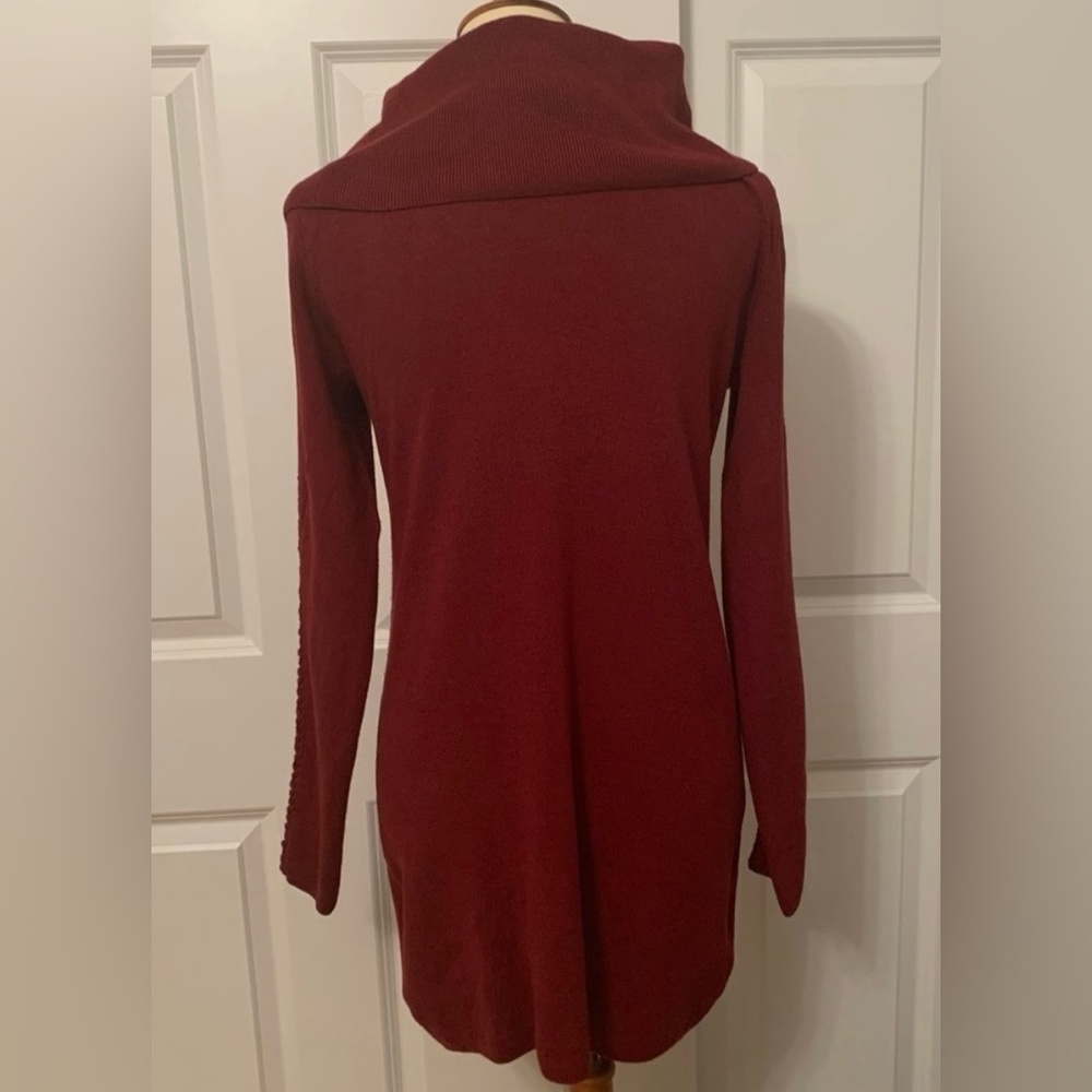 White House Black Market Maroon Knit Sweater Dress - Picture 2 of 8